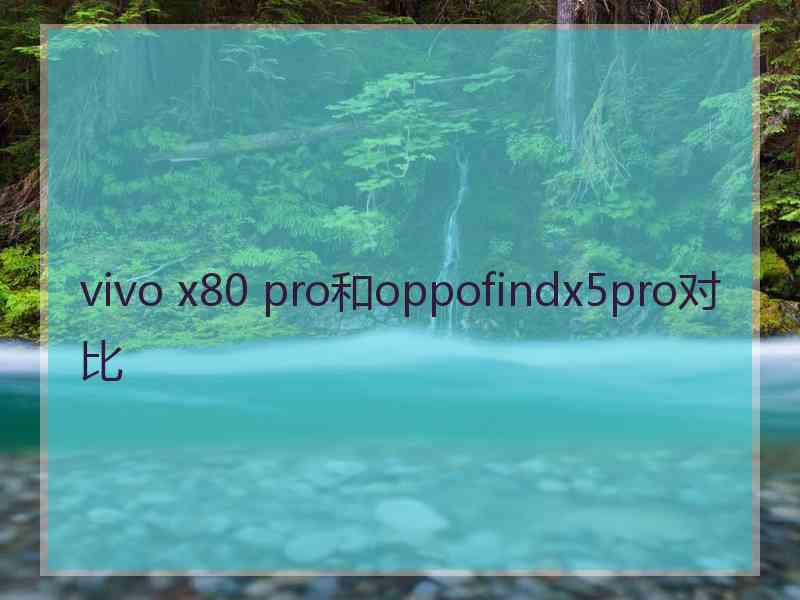 vivo x80 pro和oppofindx5pro对比