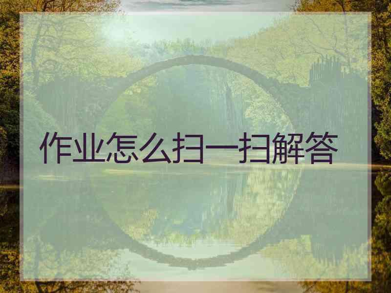 作业怎么扫一扫解答