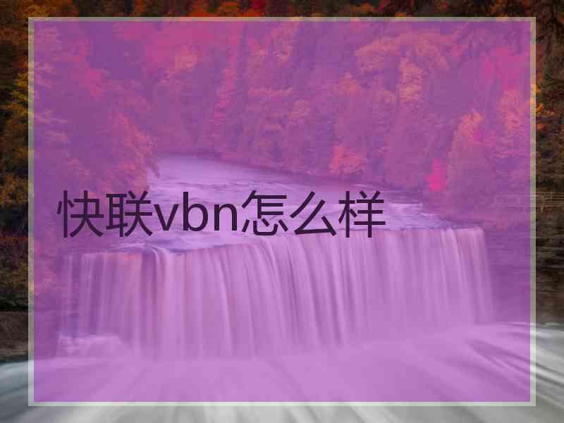 快联vbn怎么样