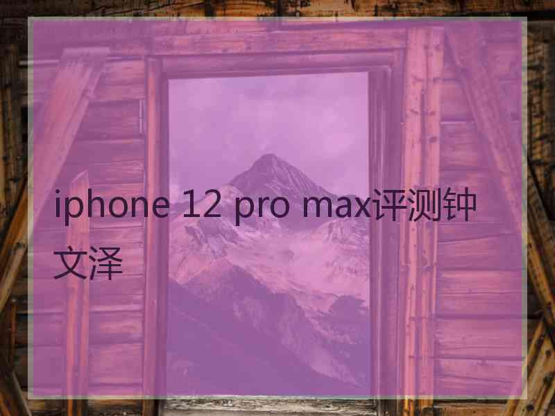 iphone 12 pro max评测钟文泽