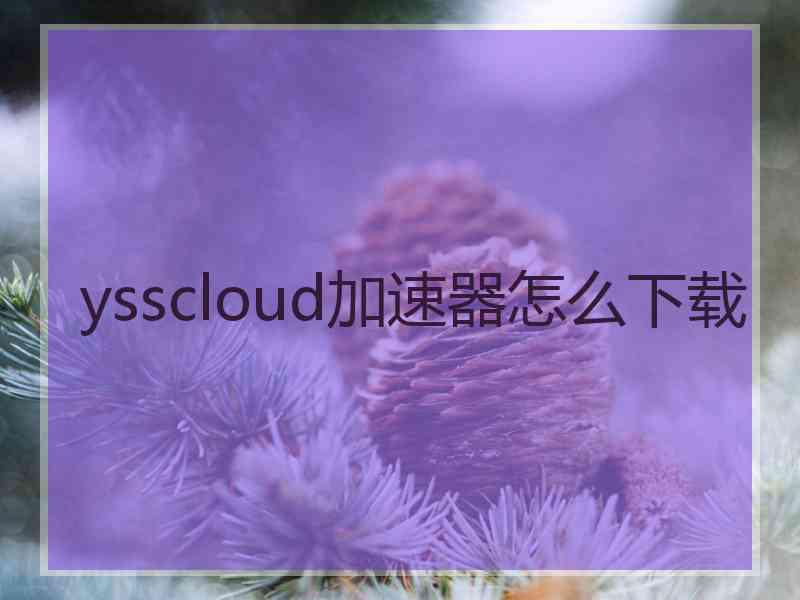 ysscloud加速器怎么下载