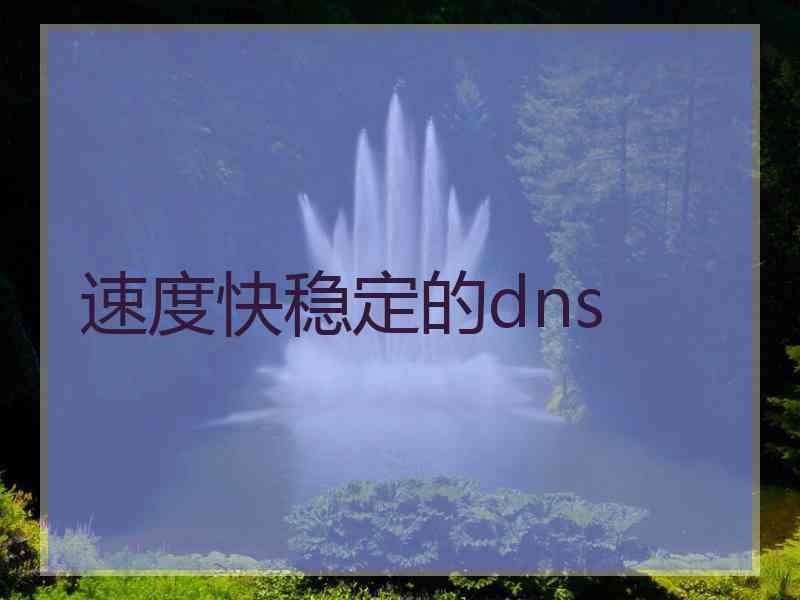 速度快稳定的dns