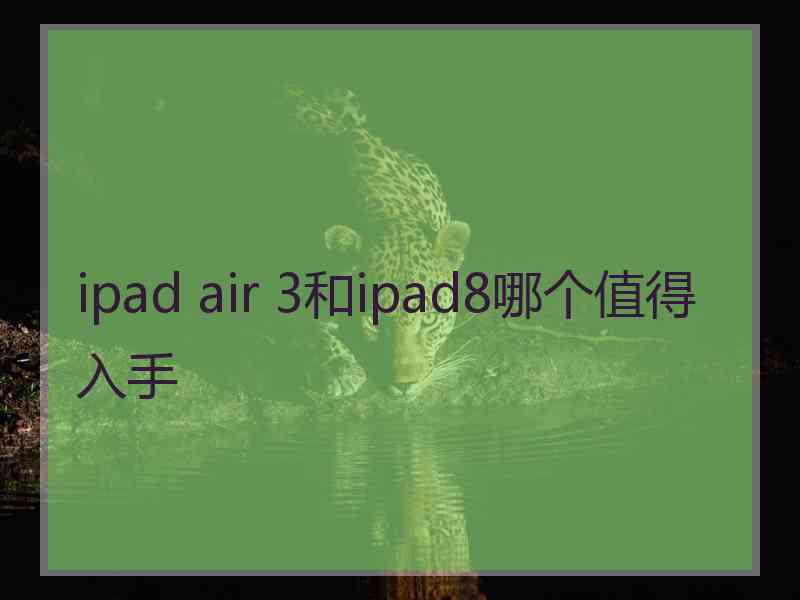 ipad air 3和ipad8哪个值得入手