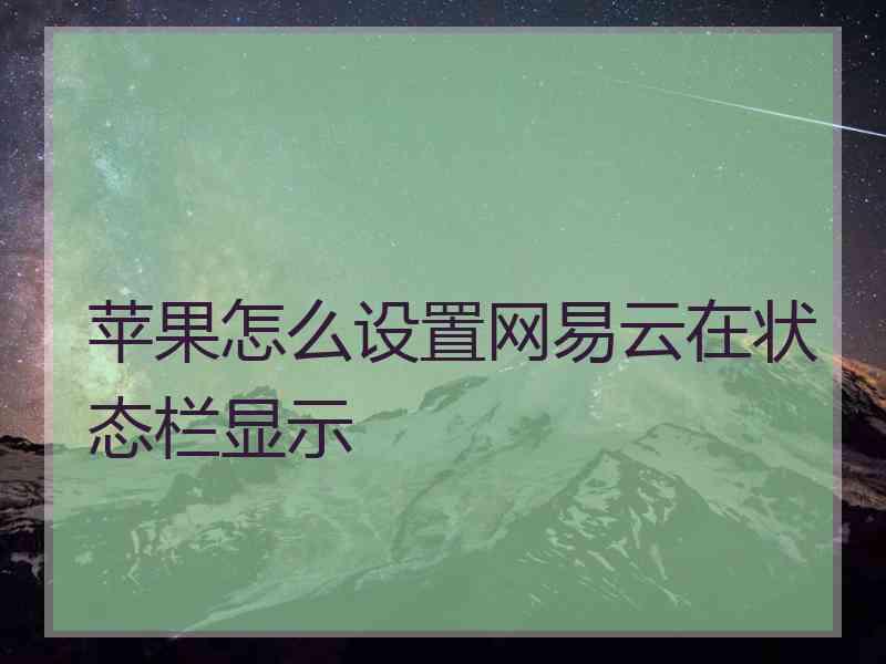 苹果怎么设置网易云在状态栏显示