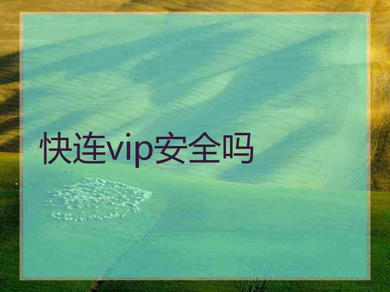 快连vip安全吗