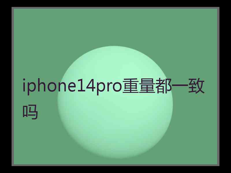 iphone14pro重量都一致吗