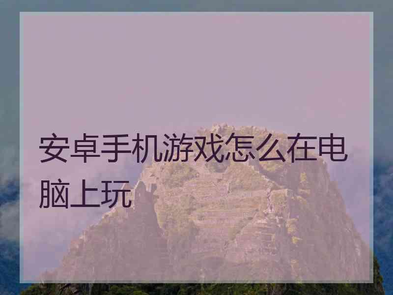 安卓手机游戏怎么在电脑上玩