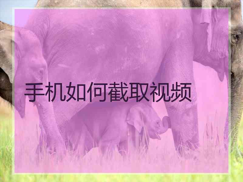 手机如何截取视频