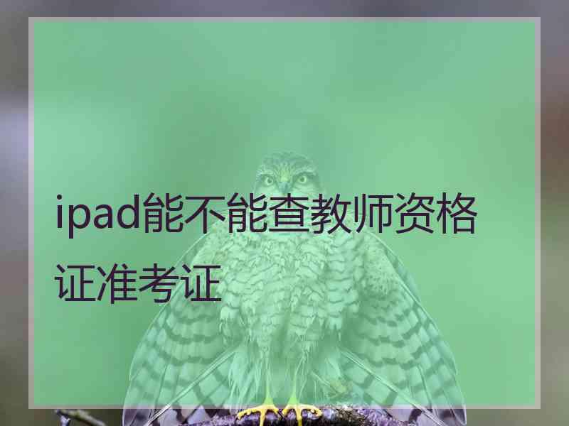 ipad能不能查教师资格证准考证