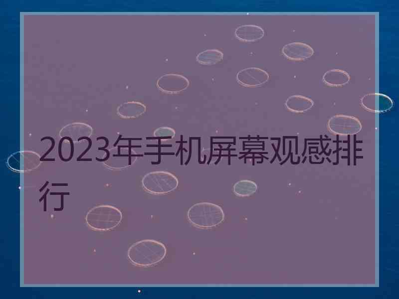 2023年手机屏幕观感排行