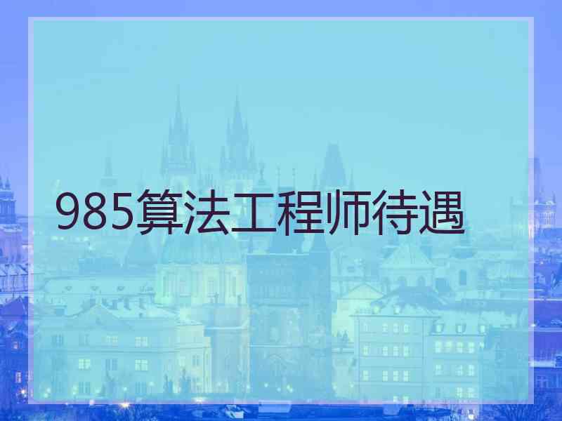 985算法工程师待遇