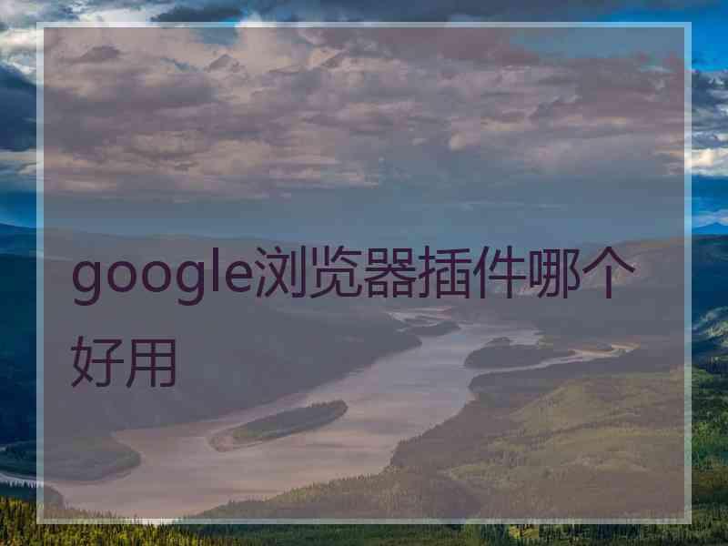 google浏览器插件哪个好用