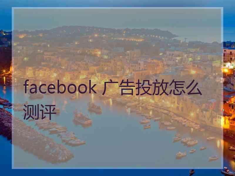 facebook 广告投放怎么测评