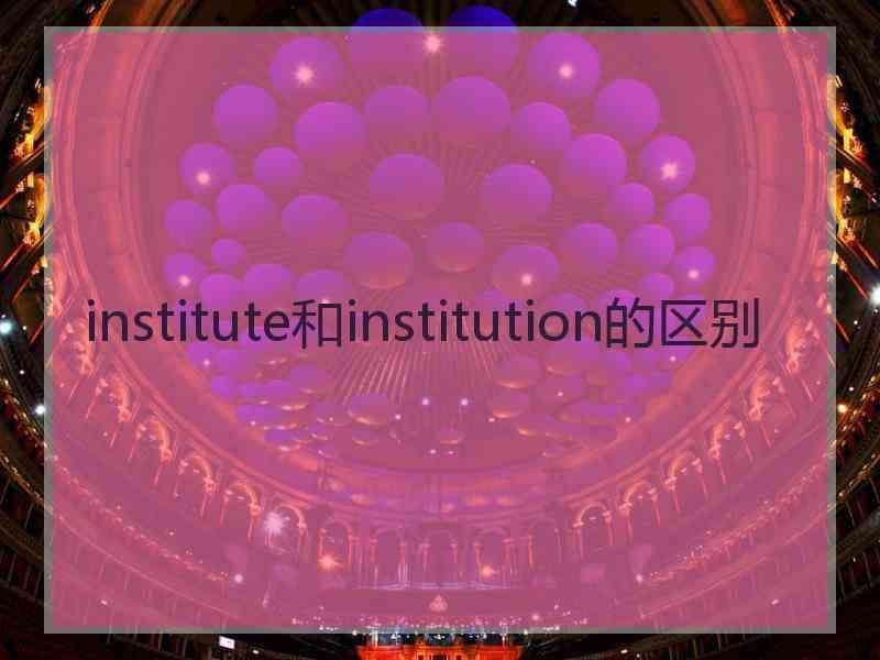 institute和institution的区别