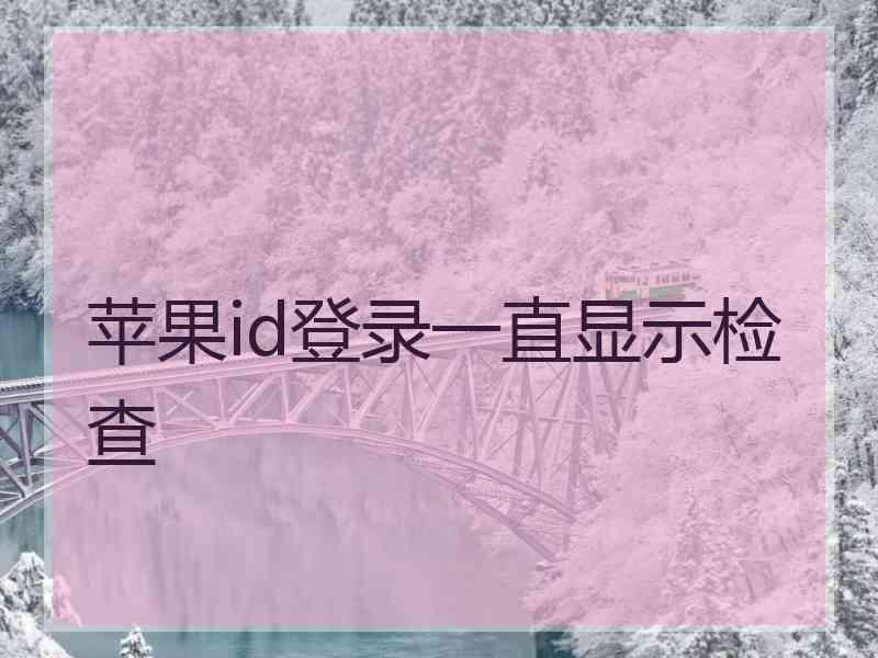 苹果id登录一直显示检查