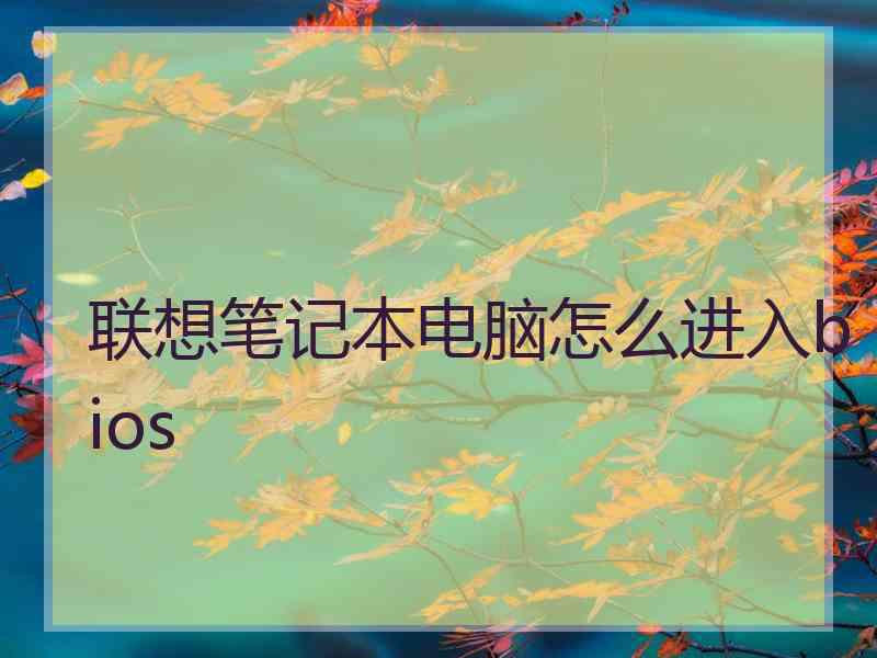 联想笔记本电脑怎么进入bios