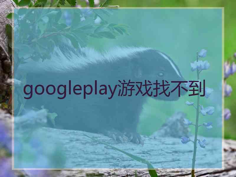 googleplay游戏找不到