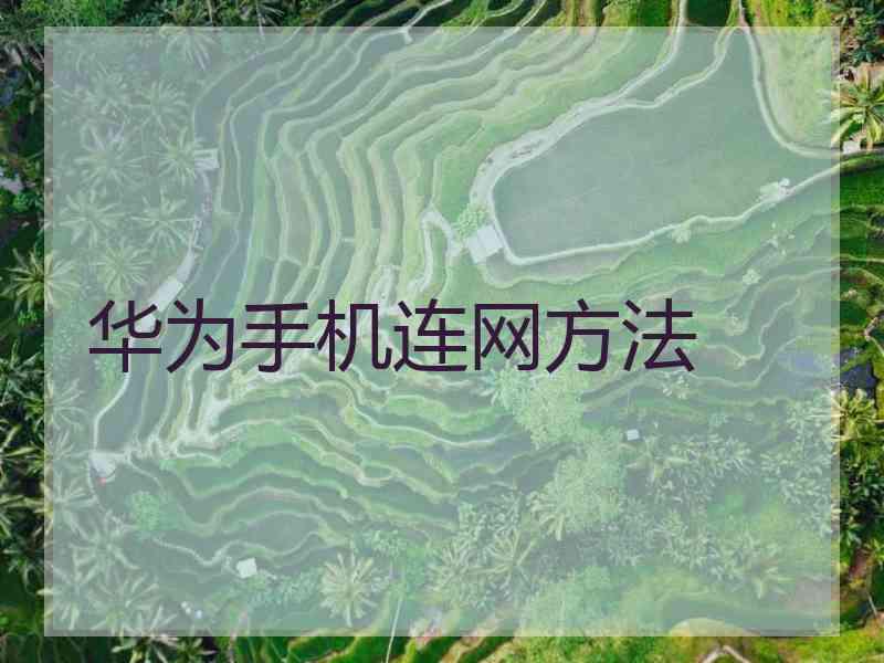 华为手机连网方法