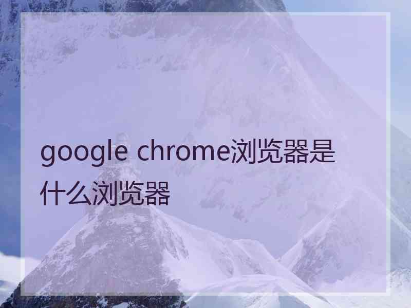 google chrome浏览器是什么浏览器