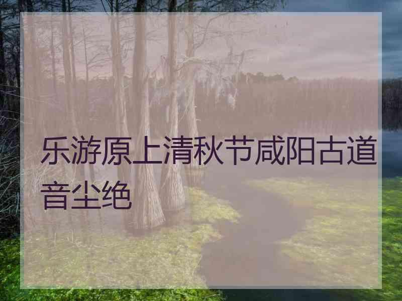 乐游原上清秋节咸阳古道音尘绝