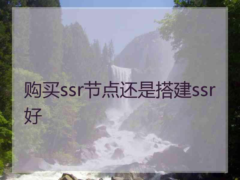 购买ssr节点还是搭建ssr好