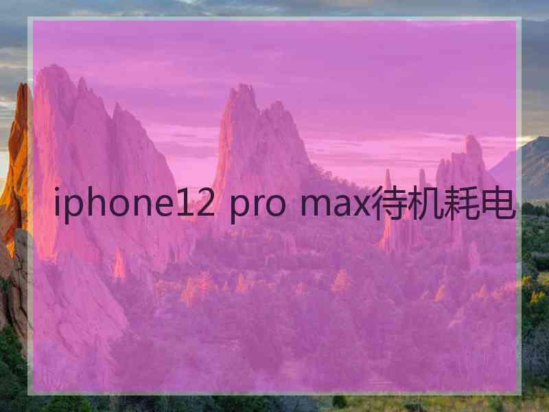 iphone12 pro max待机耗电