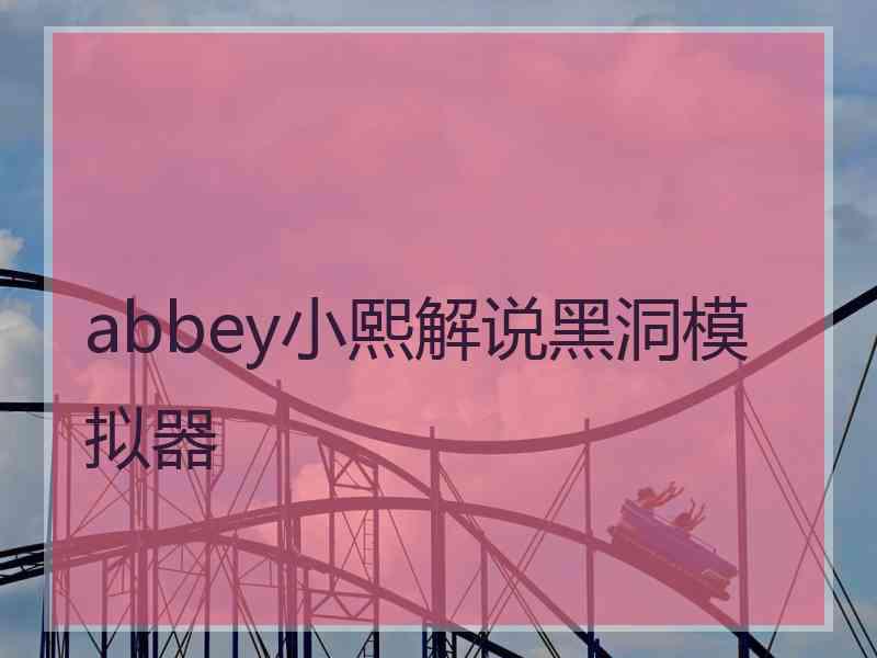 abbey小熙解说黑洞模拟器