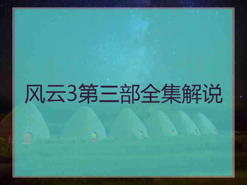 风云3第三部全集解说