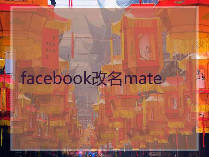 facebook改名mate