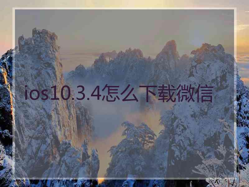 ios10.3.4怎么下载微信