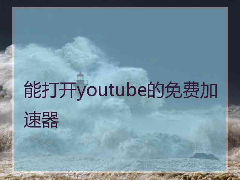 能打开youtube的免费加速器