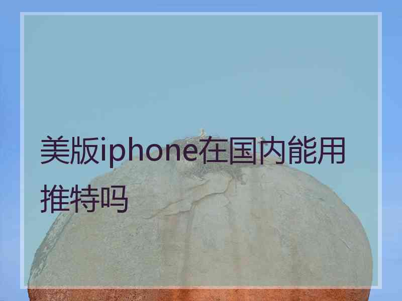 美版iphone在国内能用推特吗