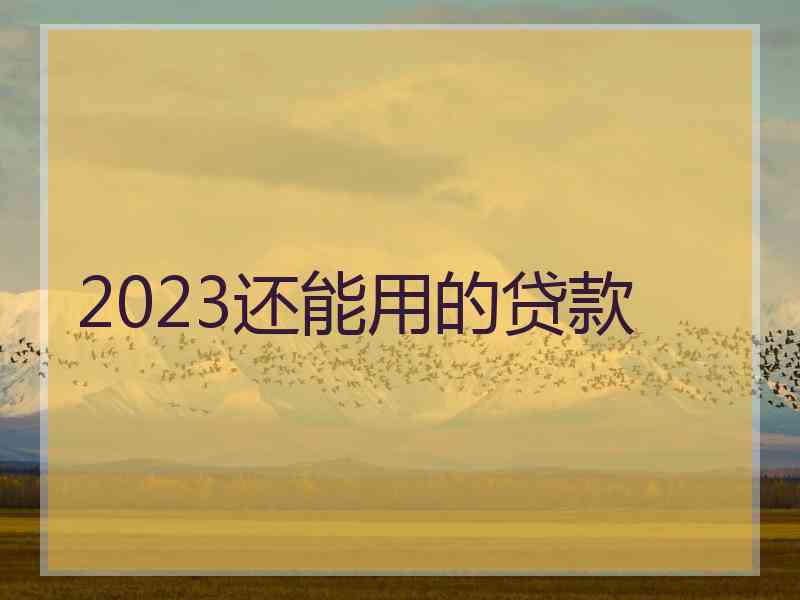 2023还能用的贷款