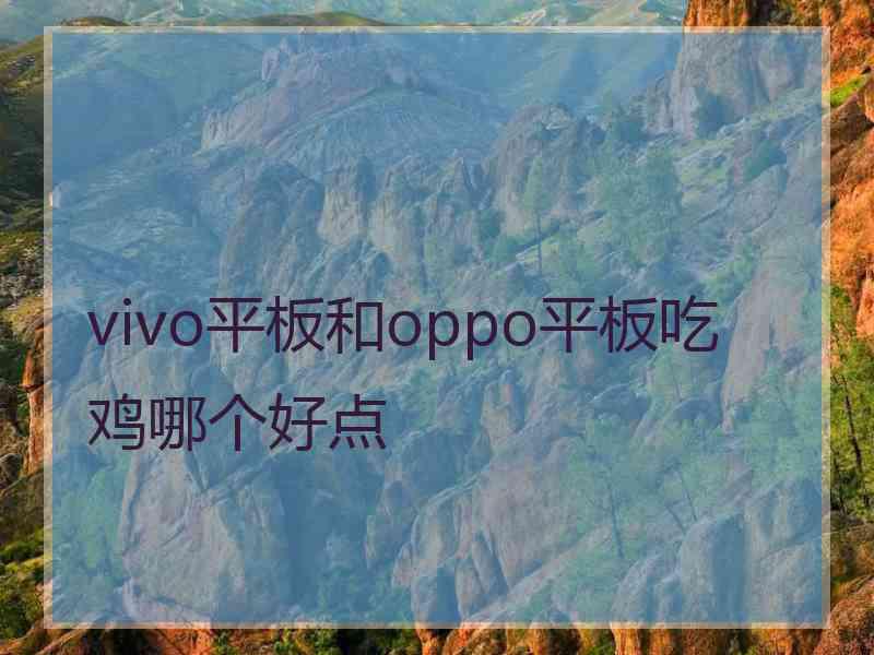 vivo平板和oppo平板吃鸡哪个好点