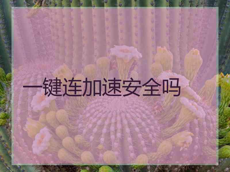 一键连加速安全吗