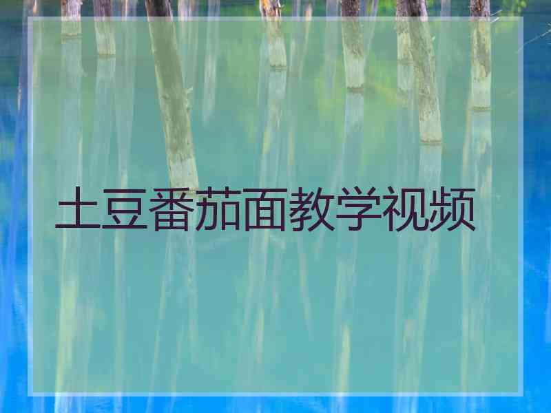 土豆番茄面教学视频