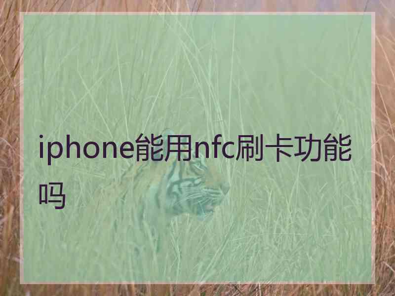 iphone能用nfc刷卡功能吗