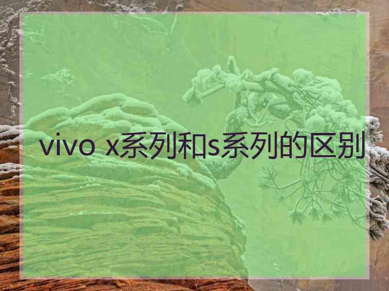 vivo x系列和s系列的区别