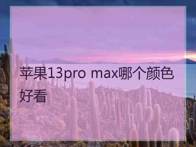 苹果13pro max哪个颜色好看