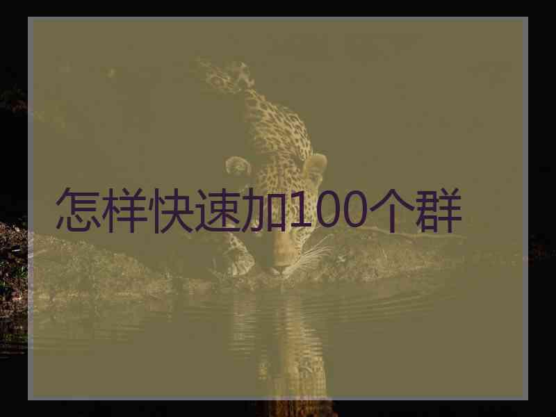 怎样快速加100个群