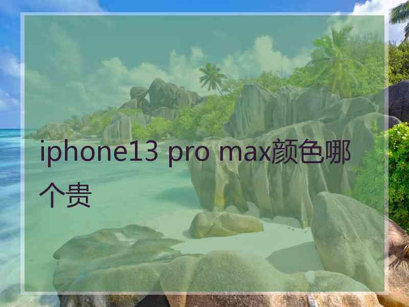 iphone13 pro max颜色哪个贵