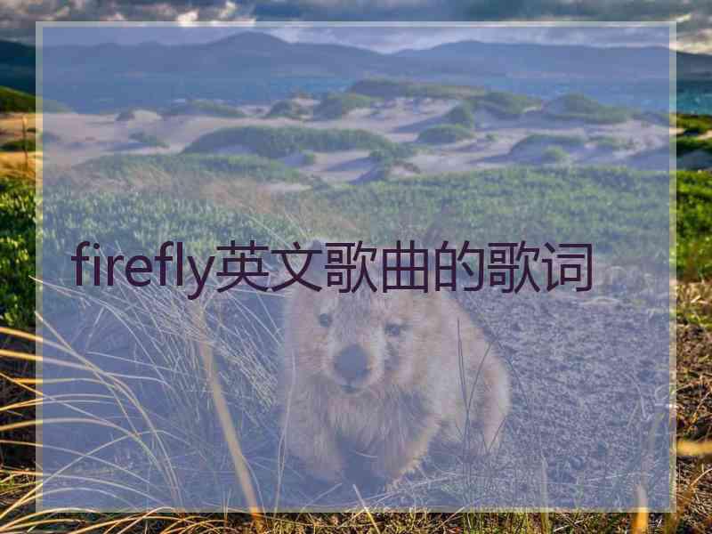 firefly英文歌曲的歌词