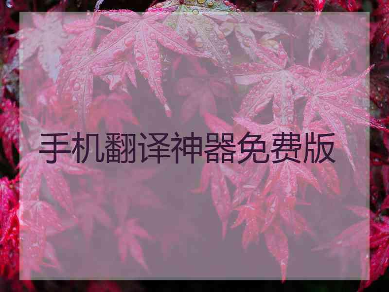 手机翻译神器免费版