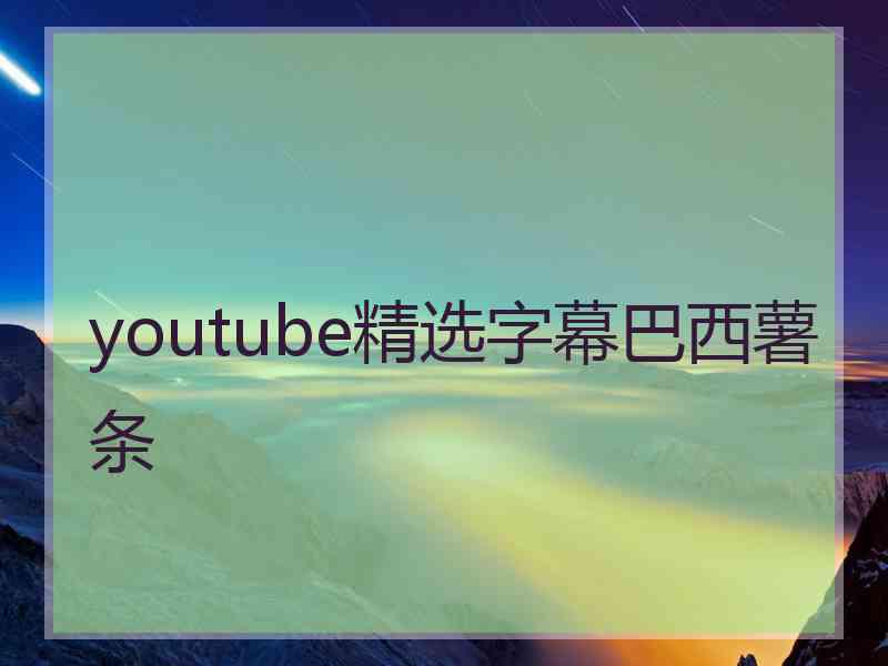 youtube精选字幕巴西薯条