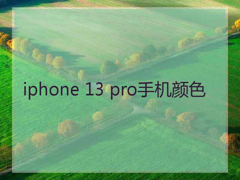 iphone 13 pro手机颜色