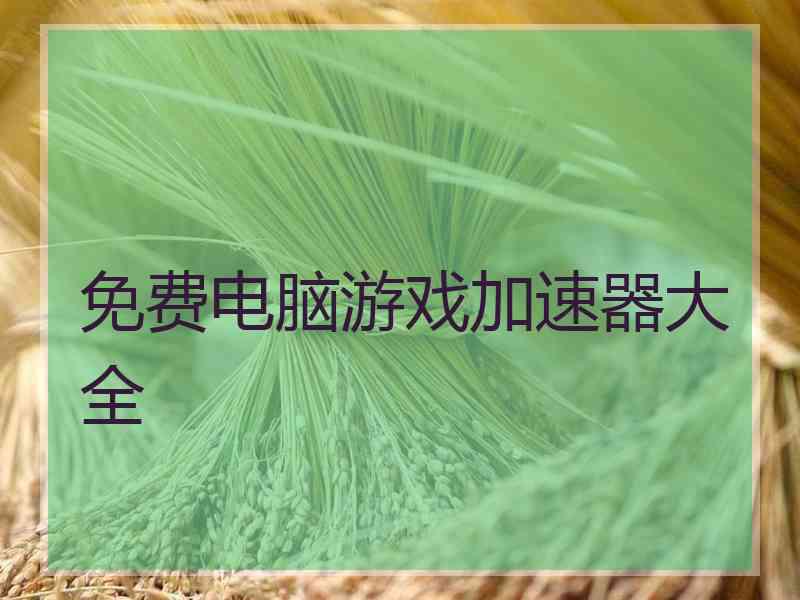 免费电脑游戏加速器大全