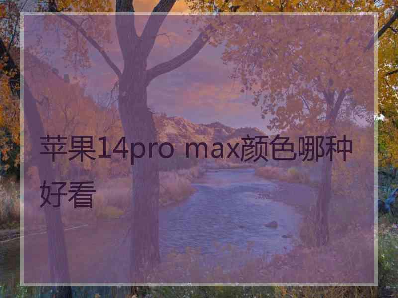 苹果14pro max颜色哪种好看