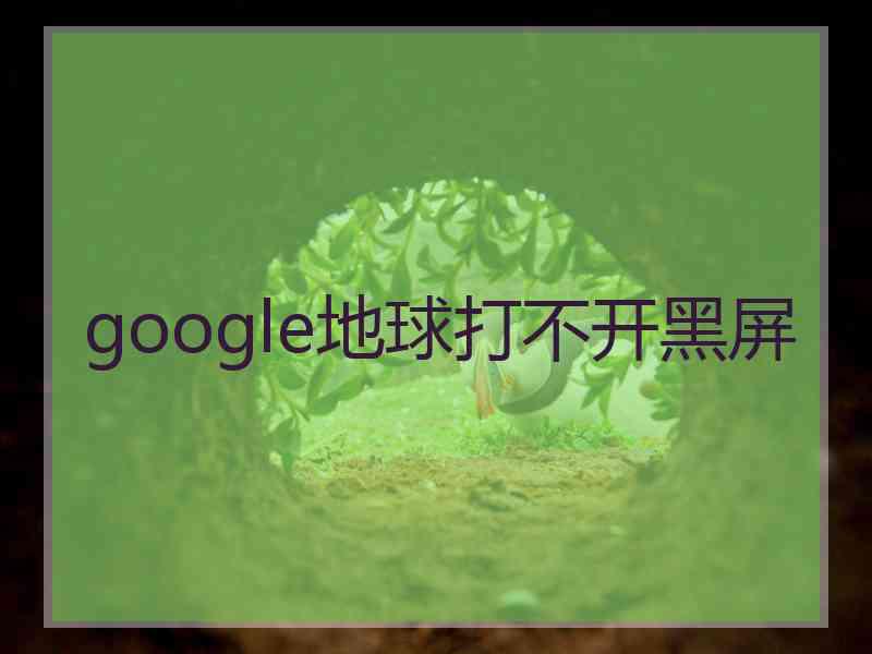 google地球打不开黑屏