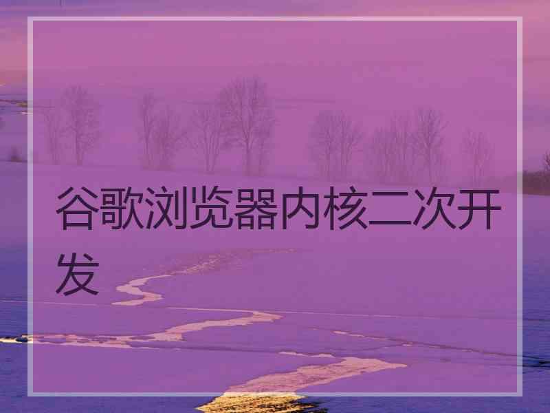 谷歌浏览器内核二次开发