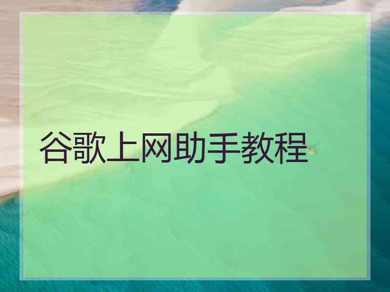 谷歌上网助手教程